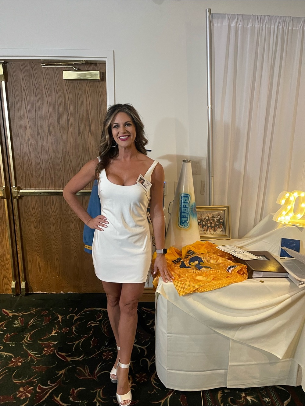 White Mini Dress with Rhinestone fringe